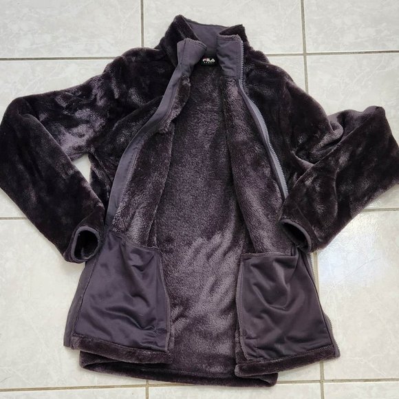 FILA Sport Faux Fur/ Plush Fleece Zip-Up Jacket ~ Women's Large - Picture 8 of 8